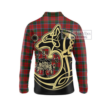 MacCracken (McCracken) Tartan Long Sleeve Polo Shirt with Family Crest Celtic Wolf Style - Tartan Vibes Clothing