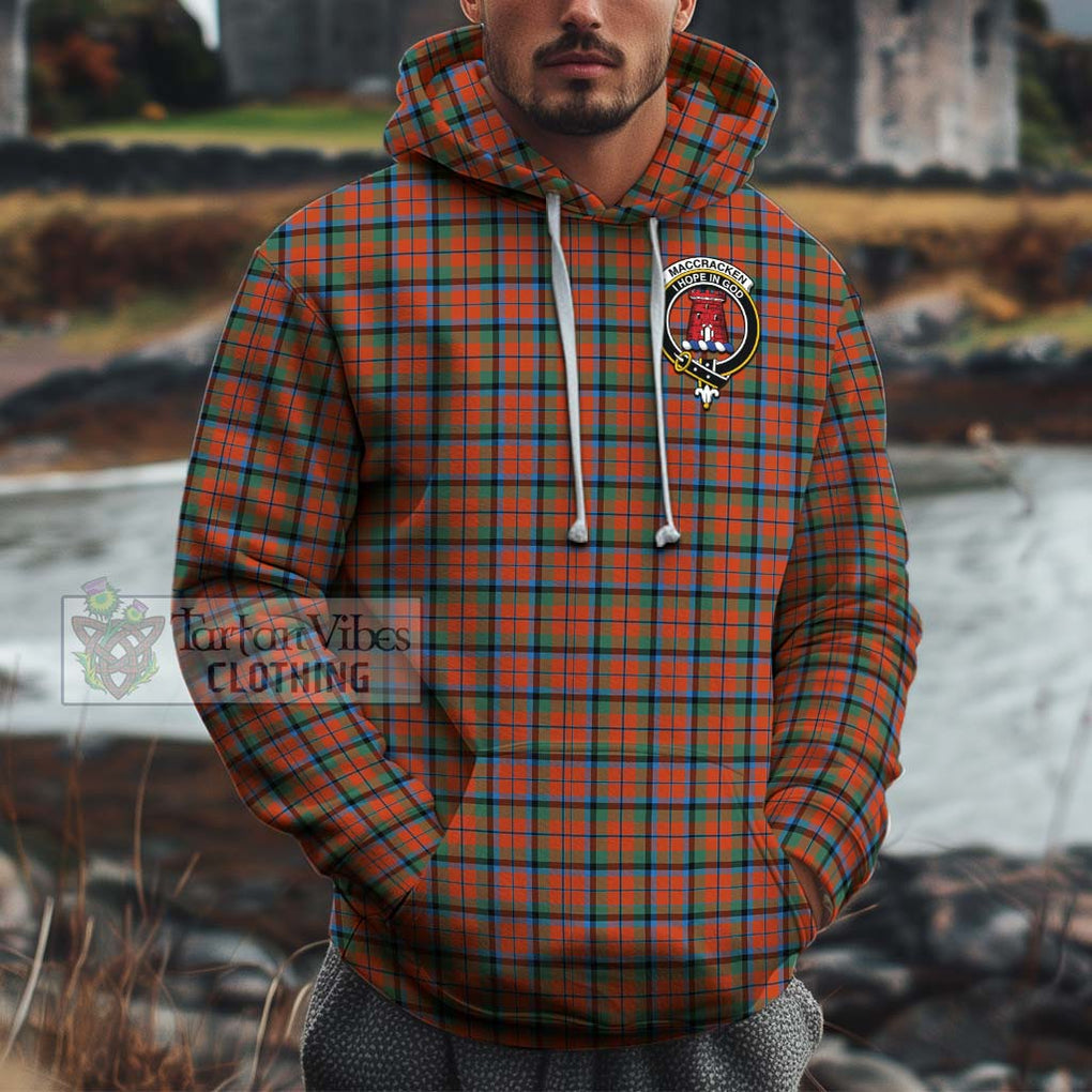 MacCracken Ancient Tartan Cotton Hoodie with Family Crest Zip Hoodie - Tartan Vibes Clothing