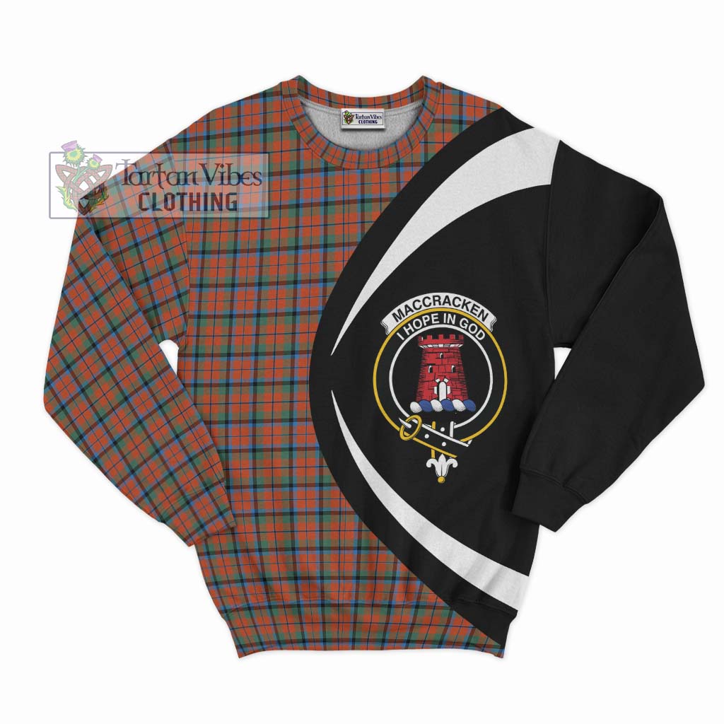 MacCracken Ancient Tartan Sweatshirt with Family Crest Circle Style Unisex - Tartan Vibes Clothing