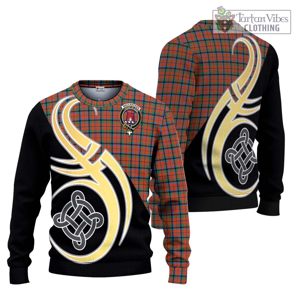 MacCracken Ancient Tartan Ugly Sweater with Family Crest and Celtic Symbol Style Unisex - Tartan Vibes Clothing
