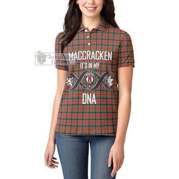 MacCracken Ancient Tartan Women's Polo Shirt with Family Crest DNA In Me Style Women - Tartan Vibes Clothing