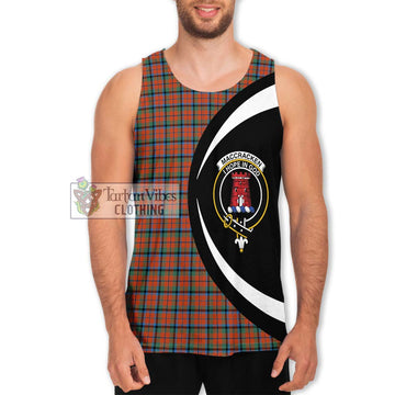 MacCracken Ancient Tartan Men's Tank Top with Family Crest Circle Style Men - Tartan Vibes Clothing