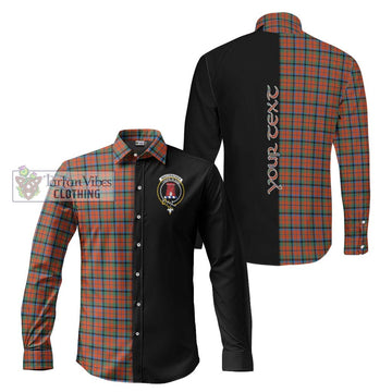 MacCracken Ancient Tartan Long Sleeve Button Shirt with Family Crest and Half Of Me Style Men's Shirt S - Tartanvibesclothing Shop