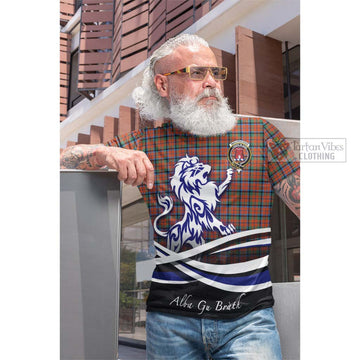 MacCracken Ancient Tartan Cotton T-shirt with Alba Gu Brath Regal Lion Emblem Men's Shirt - Tartan Vibes Clothing