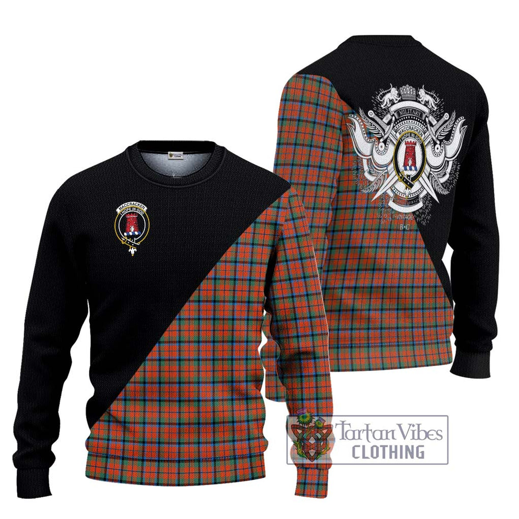 MacCracken Ancient Tartan Ugly Sweater with Family Crest and Military Logo Style Unisex - Tartan Vibes Clothing