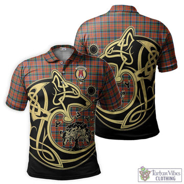 MacCracken Ancient Tartan Polo Shirt with Family Crest Celtic Wolf Style Kid - Tartan Vibes Clothing