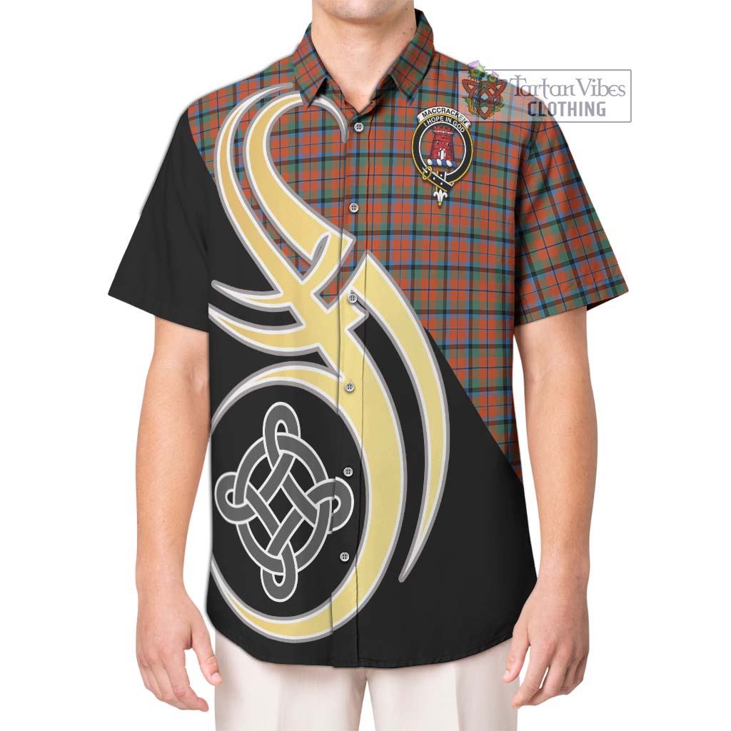 MacCracken Ancient Tartan Hawaiian Shirt with Family Crest and Celtic Symbol Style Kid - Tartan Vibes Clothing