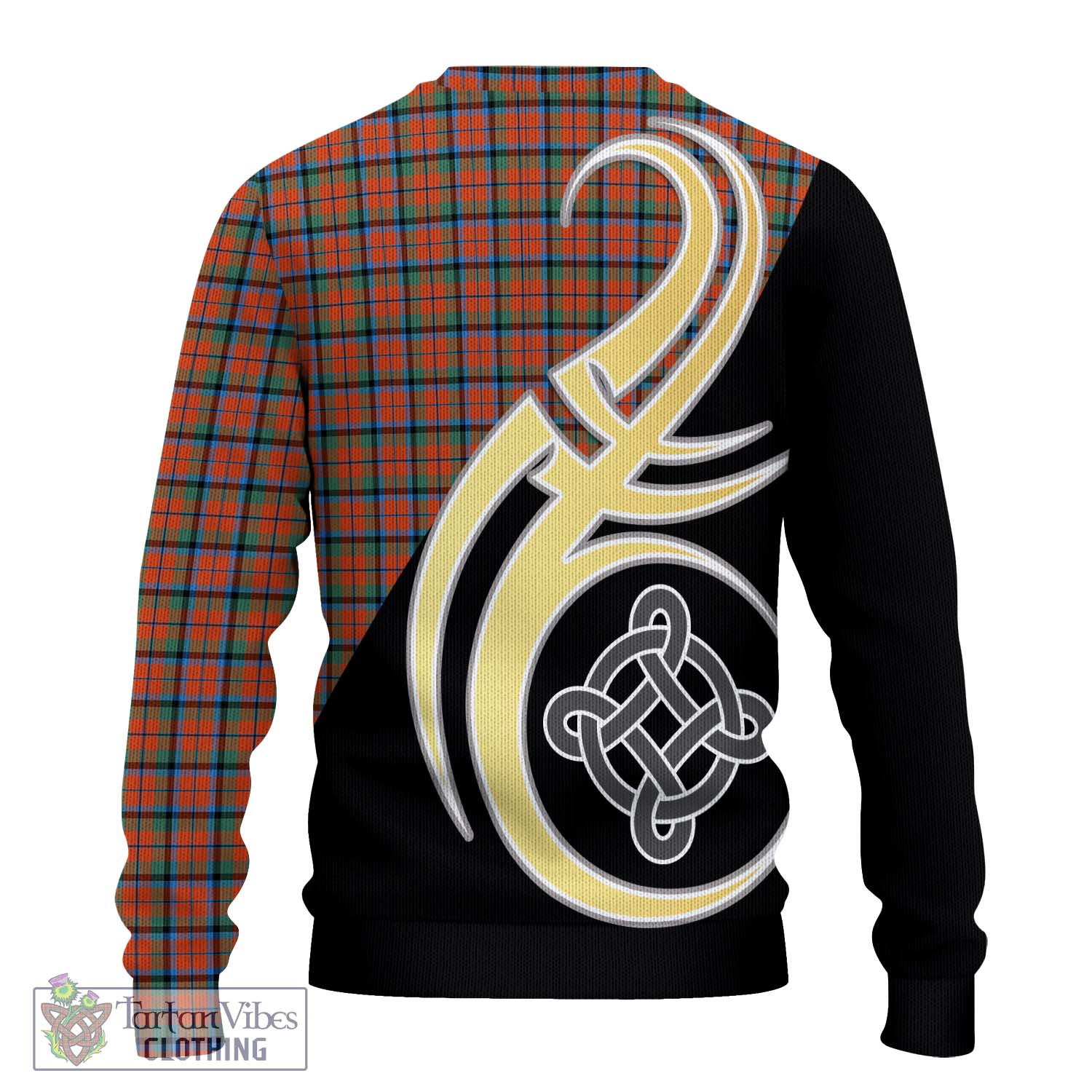 MacCracken Ancient Tartan Ugly Sweater with Family Crest and Celtic Symbol Style - Tartan Vibes Clothing