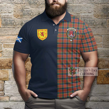 MacCracken Ancient Tartan Polo Shirt Alba with Scottish Lion Royal Arm Half Style - Tartan Vibes Clothing