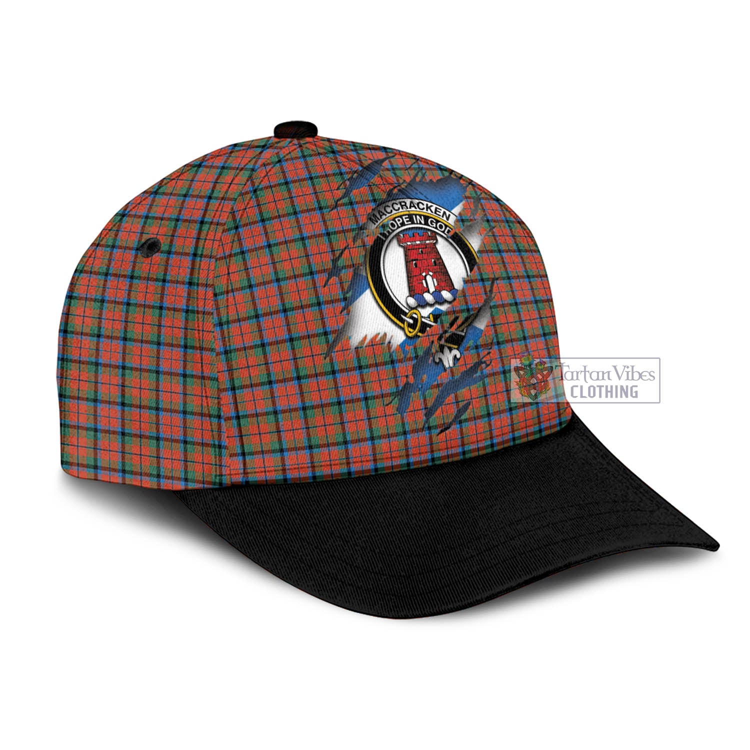 Tartan Vibes Clothing MacCracken Ancient Tartan Classic Cap with Family Crest In Me Style
