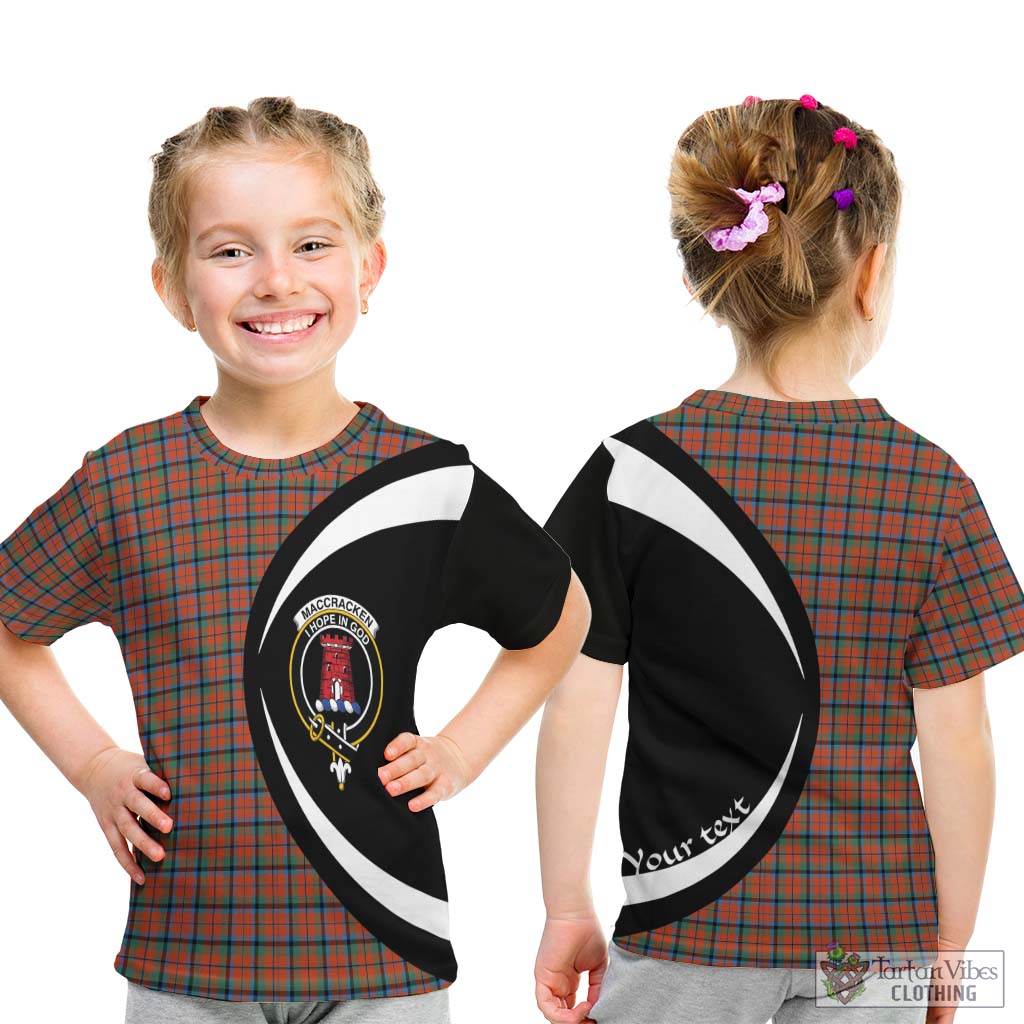 MacCracken Ancient Tartan Kid T-Shirt with Family Crest Circle Style - Tartan Vibes Clothing