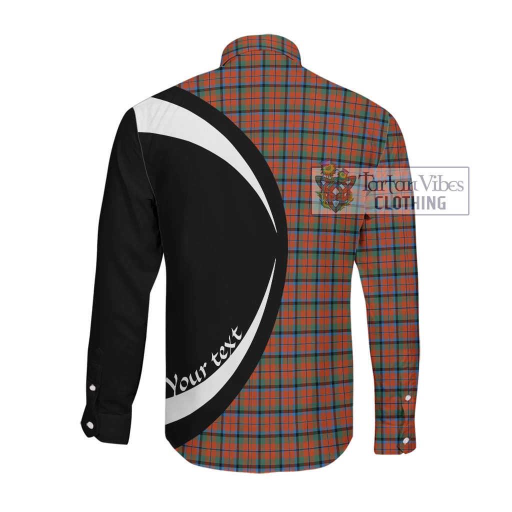 MacCracken Ancient Tartan Long Sleeve Button Up with Family Crest Circle Style Men's Shirt - Tartan Vibes Clothing