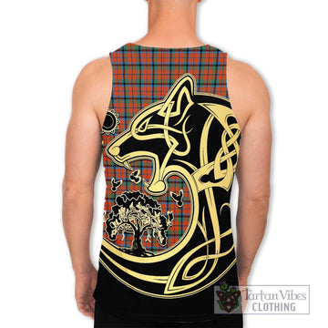 MacCracken Ancient Tartan Men's Tank Top with Family Crest Celtic Wolf Style - Tartan Vibes Clothing