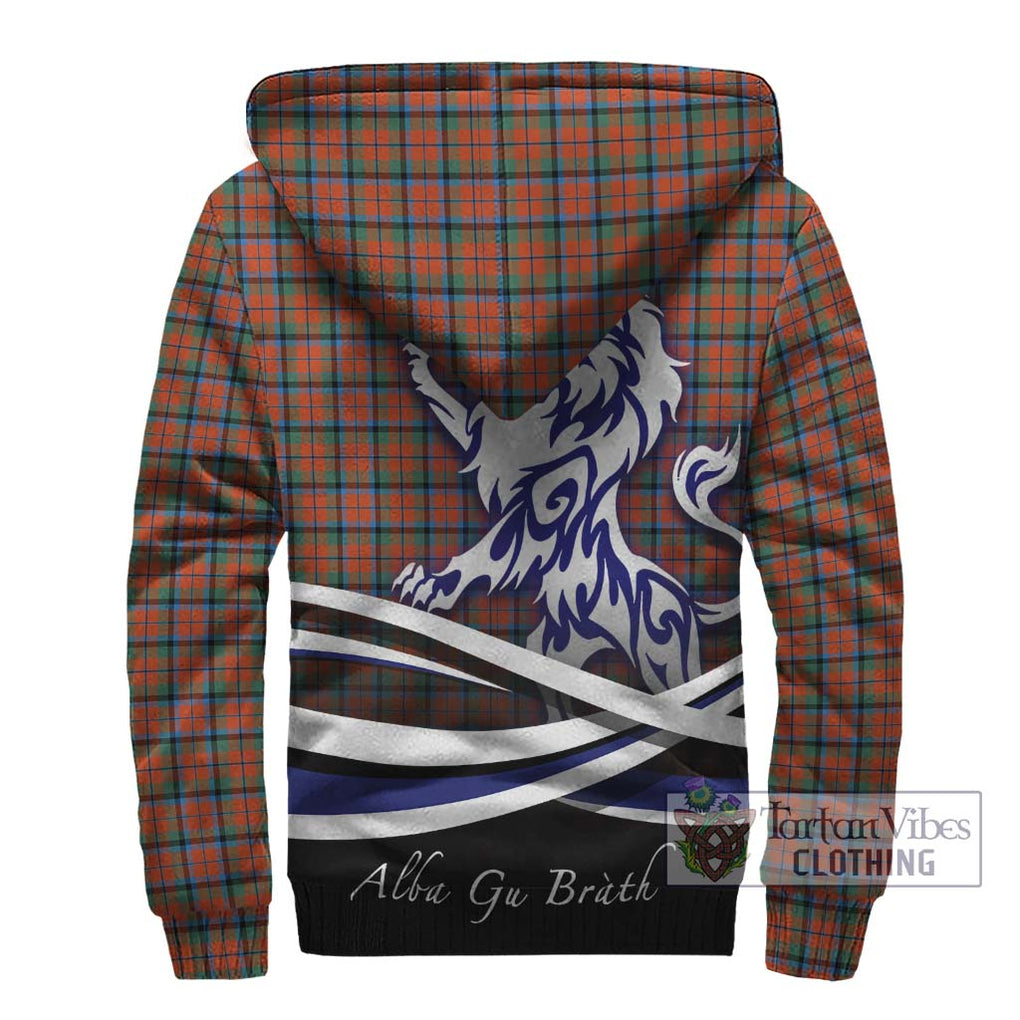 MacCracken Ancient Tartan Sherpa Hoodie with Alba Gu Brath Regal Lion Emblem - Tartan Vibes Clothing