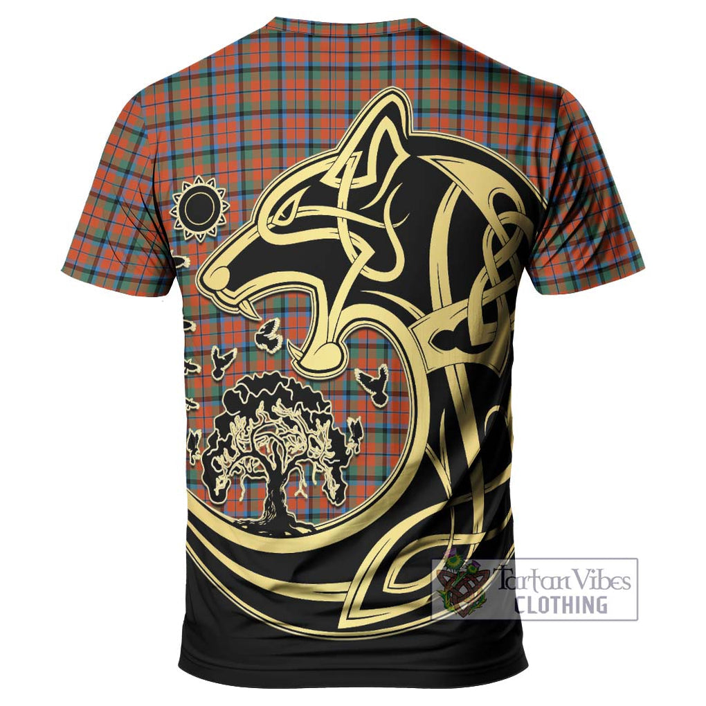 MacCracken Ancient Tartan T-Shirt with Family Crest Celtic Wolf Style - Tartan Vibes Clothing