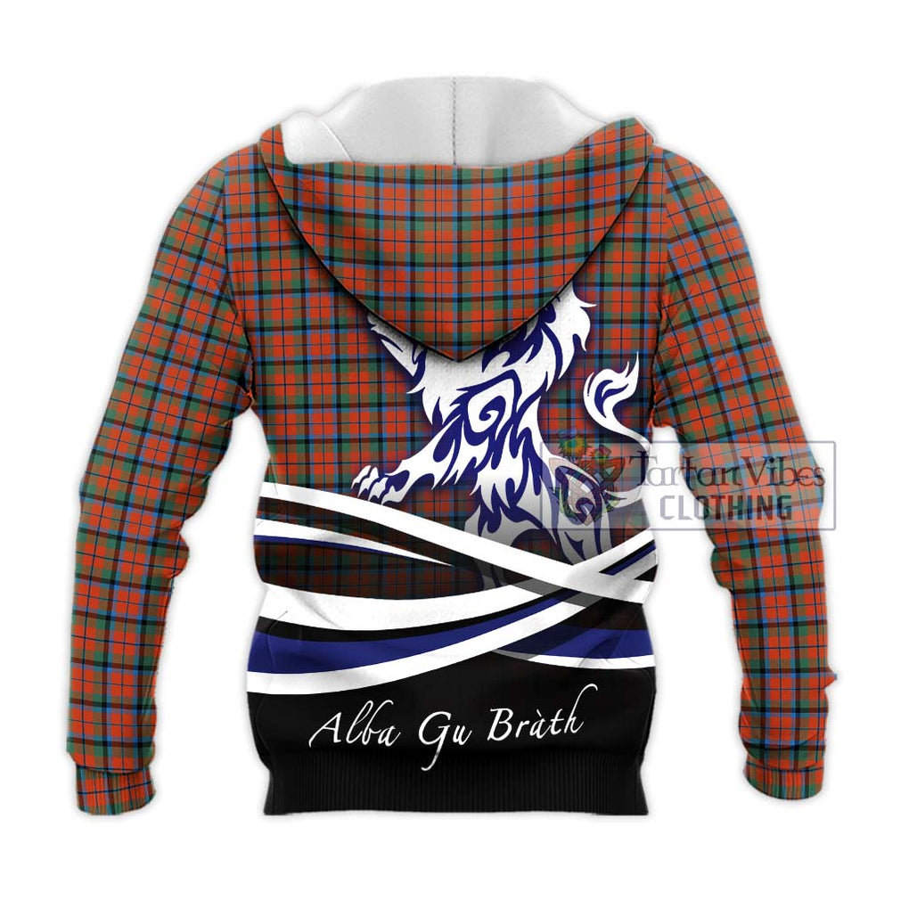 MacCracken Ancient Tartan Knitted Hoodie with Alba Gu Brath Regal Lion Emblem - Tartan Vibes Clothing