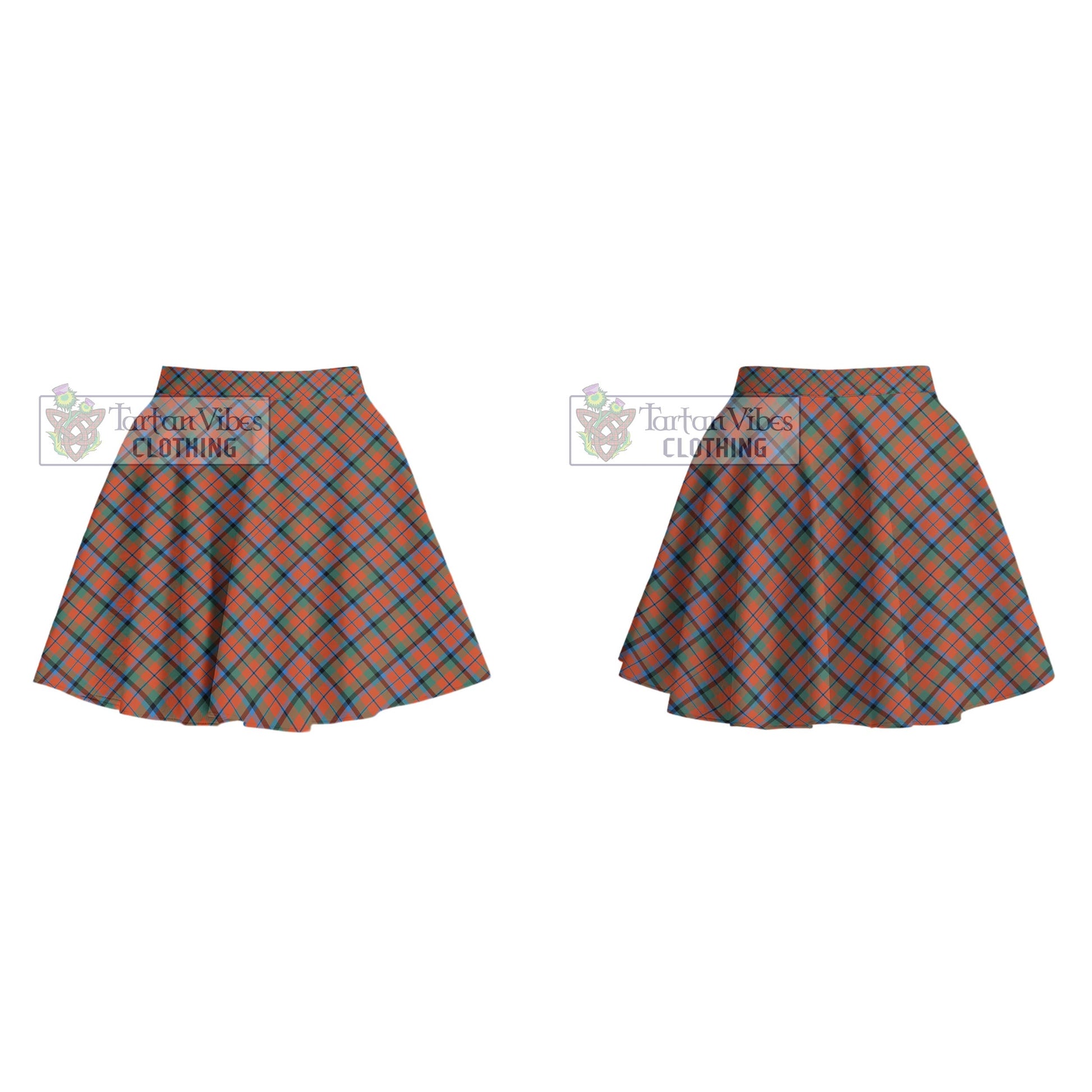 MacCracken Ancient Tartan Women's Plated Mini Skirt Cross Style - Tartan Vibes Clothing