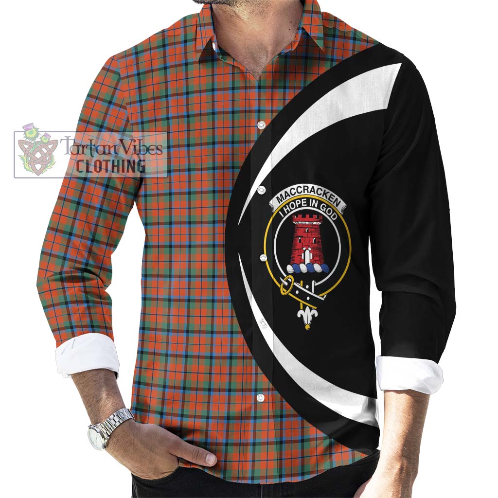MacCracken Ancient Tartan Long Sleeve Button Up with Family Crest Circle Style - Tartan Vibes Clothing
