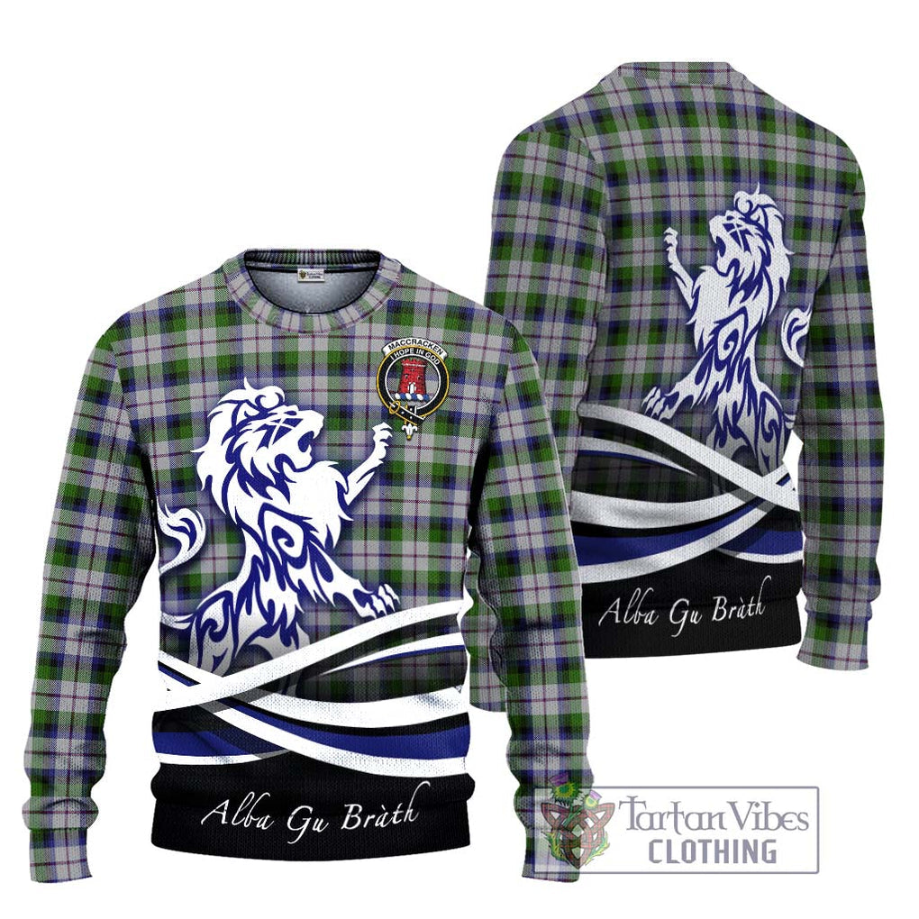 MacCracken Dress Tartan Ugly Sweater with Alba Gu Brath Regal Lion Emblem Unisex - Tartan Vibes Clothing