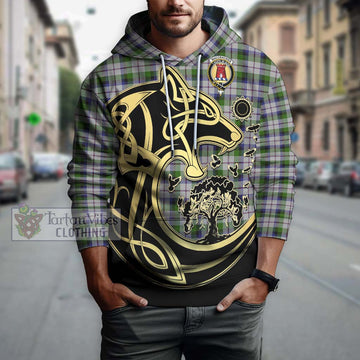 MacCracken Dress Tartan Hoodie with Family Crest Celtic Wolf Style Zip Hoodie - Tartan Vibes Clothing