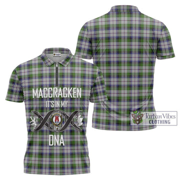 MacCracken Dress Tartan Zipper Polo Shirt with Family Crest DNA In Me Style Unisex - Tartan Vibes Clothing