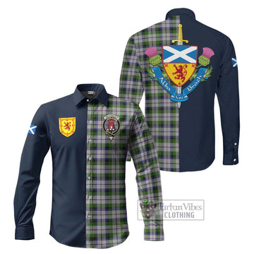 Tartan Vibes Clothing MacCracken Dress Tartan Long Sleeve Button Shirt with Scottish Lion Royal Arm Half Style