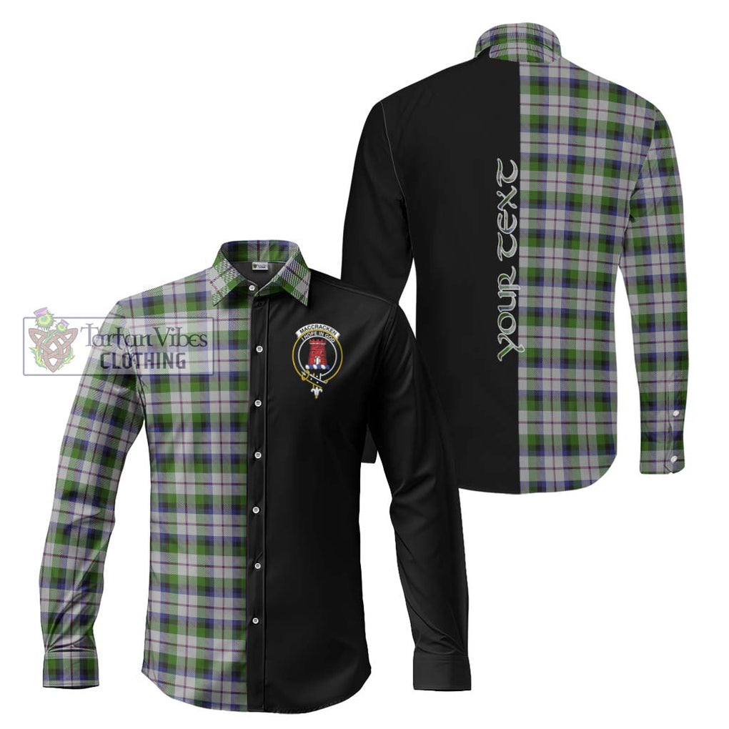 MacCracken Dress Tartan Long Sleeve Button Shirt with Family Crest and Half Of Me Style Men's Shirt S - Tartanvibesclothing Shop
