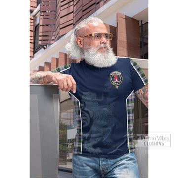 MacCracken Dress Tartan Cotton T-shirt with Family Crest and Lion Rampant Vibes Sport Style Men's Shirt - Tartan Vibes Clothing