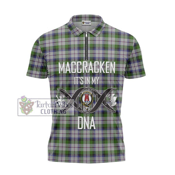 MacCracken Dress Tartan Zipper Polo Shirt with Family Crest DNA In Me Style - Tartan Vibes Clothing