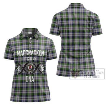MacCracken Dress Tartan Women's Polo Shirt with Family Crest DNA In Me Style - Tartan Vibes Clothing