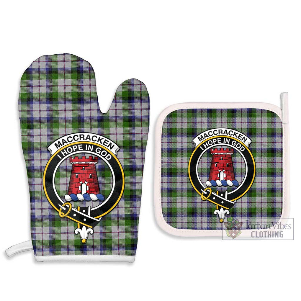 MacCracken Dress Tartan Combo Oven Mitt & Pot-Holder with Family Crest - Tartan Vibes Clothing