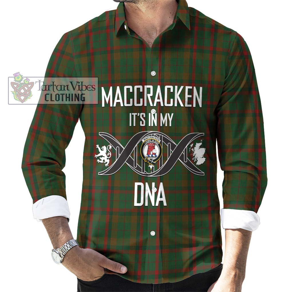 MacCracken Hunting Tartan Long Sleeve Button Shirt with Family Crest DNA In Me Style Men's Shirt S - Tartanvibesclothing Shop