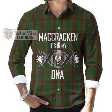 MacCracken Hunting Tartan Long Sleeve Button Shirt with Family Crest DNA In Me Style Men's Shirt S - Tartanvibesclothing Shop