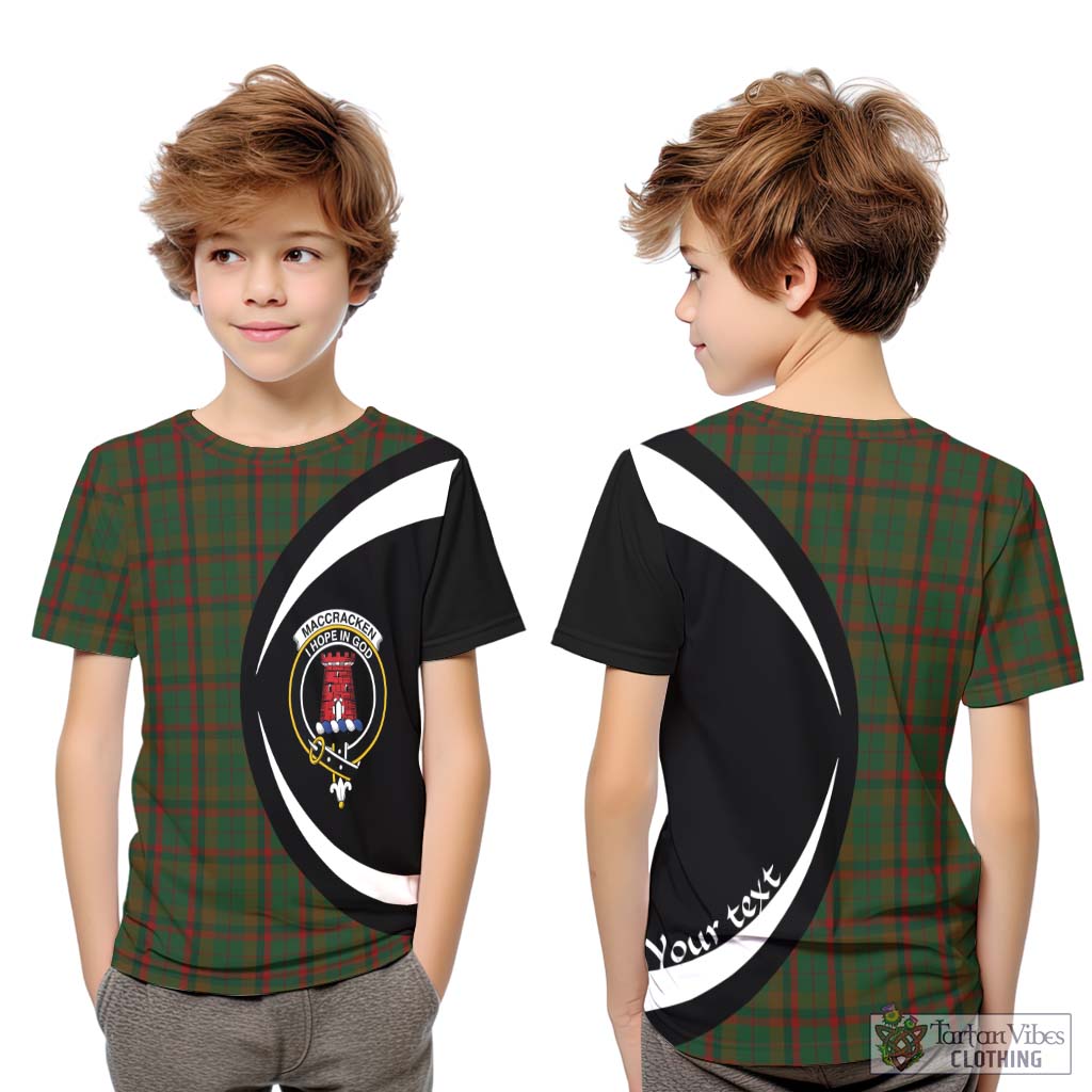 MacCracken Hunting Tartan Kid T-Shirt with Family Crest Circle Style Youth XL Size14 - Tartan Vibes Clothing