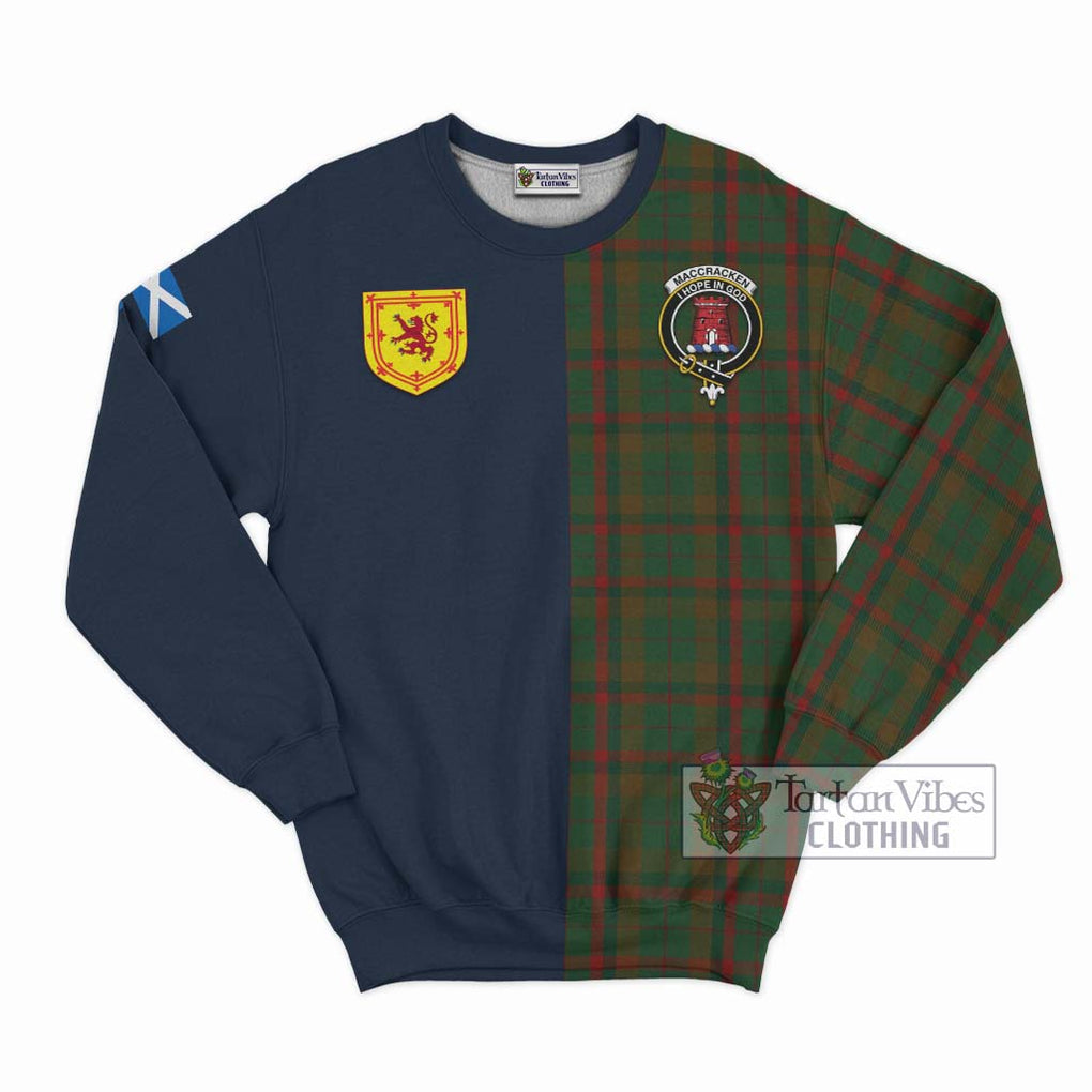 MacCracken Hunting Tartan Sweatshirt Alba with Scottish Lion Royal Arm Half Style Unisex - Tartan Vibes Clothing