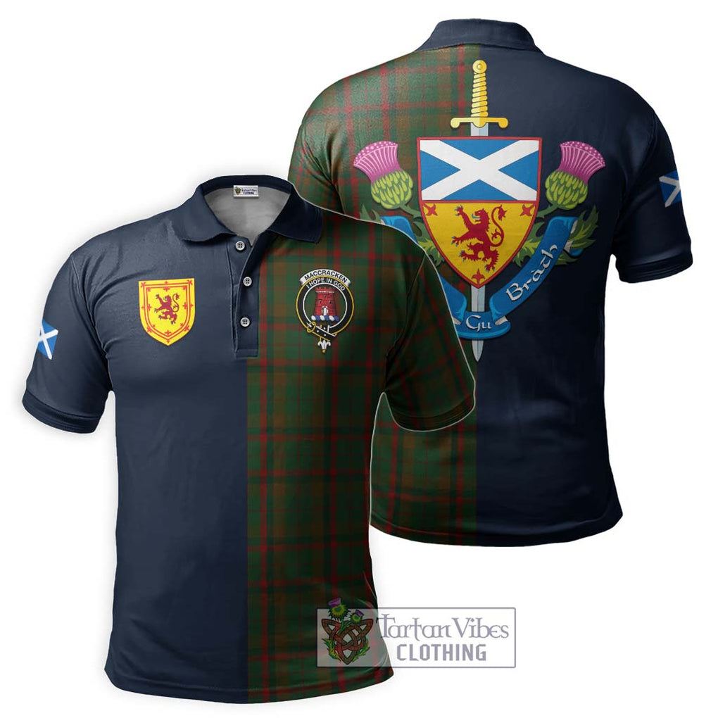MacCracken Hunting Tartan Polo Shirt Alba with Scottish Lion Royal Arm Half Style Kid - Tartan Vibes Clothing