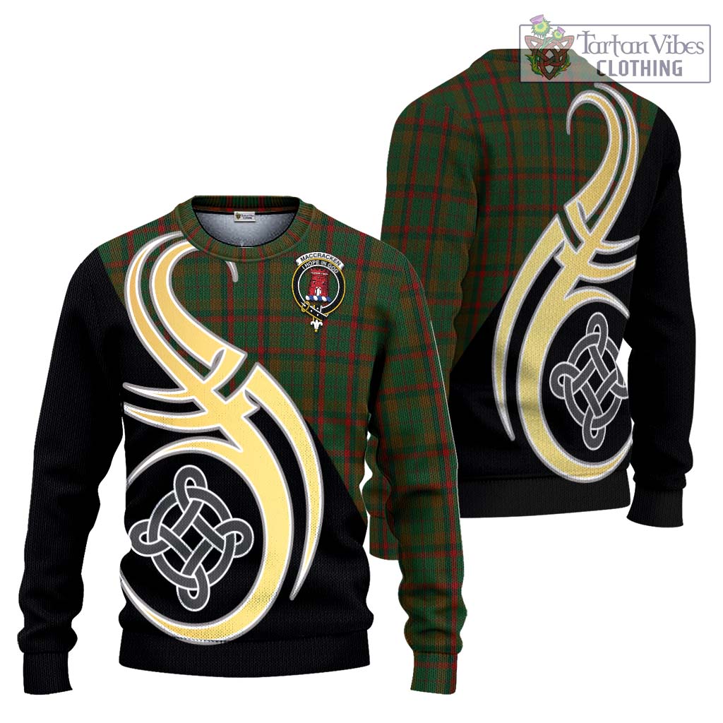 MacCracken Hunting Tartan Ugly Sweater with Family Crest and Celtic Symbol Style Unisex - Tartan Vibes Clothing