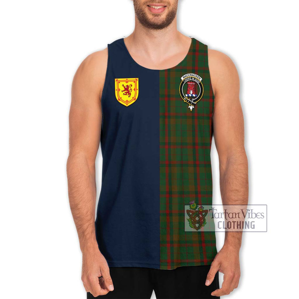 MacCracken Hunting Tartan Men's Tank Top Alba with Scottish Lion Royal Arm Half Style Men - Tartan Vibes Clothing
