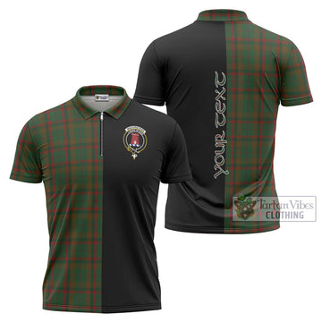 MacCracken Hunting Tartan Zipper Polo Shirt with Family Crest and Half Of Me Style Unisex - Tartan Vibes Clothing