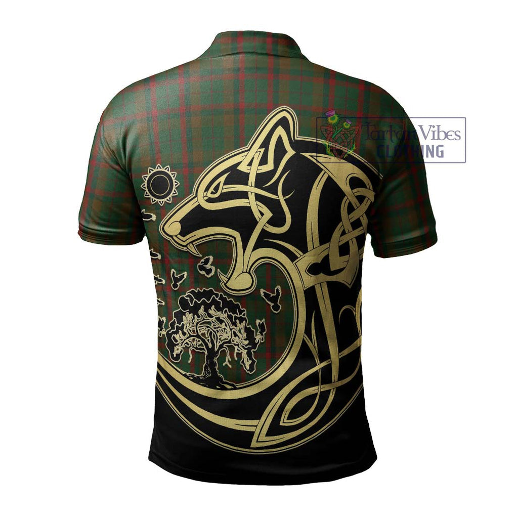 MacCracken Hunting Tartan Polo Shirt with Family Crest Celtic Wolf Style - Tartan Vibes Clothing