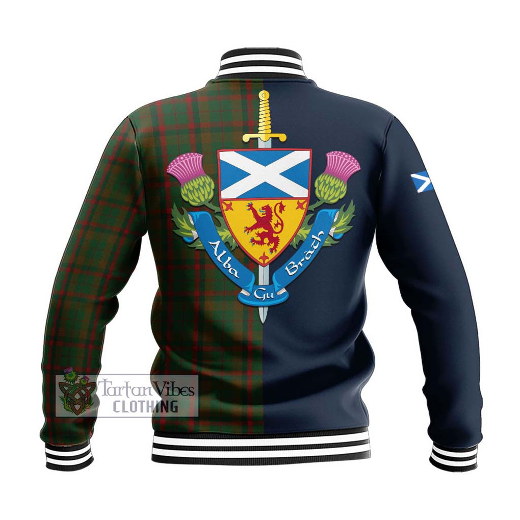 MacCracken Hunting Tartan Baseball Jacket Alba with Scottish Lion Royal Arm Half Style - Tartan Vibes Clothing