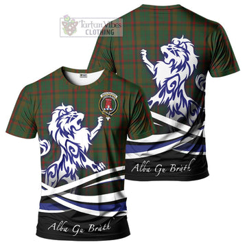 MacCracken Hunting Tartan Cotton T-shirt with Alba Gu Brath Regal Lion Emblem Women's Shirt - Tartan Vibes Clothing