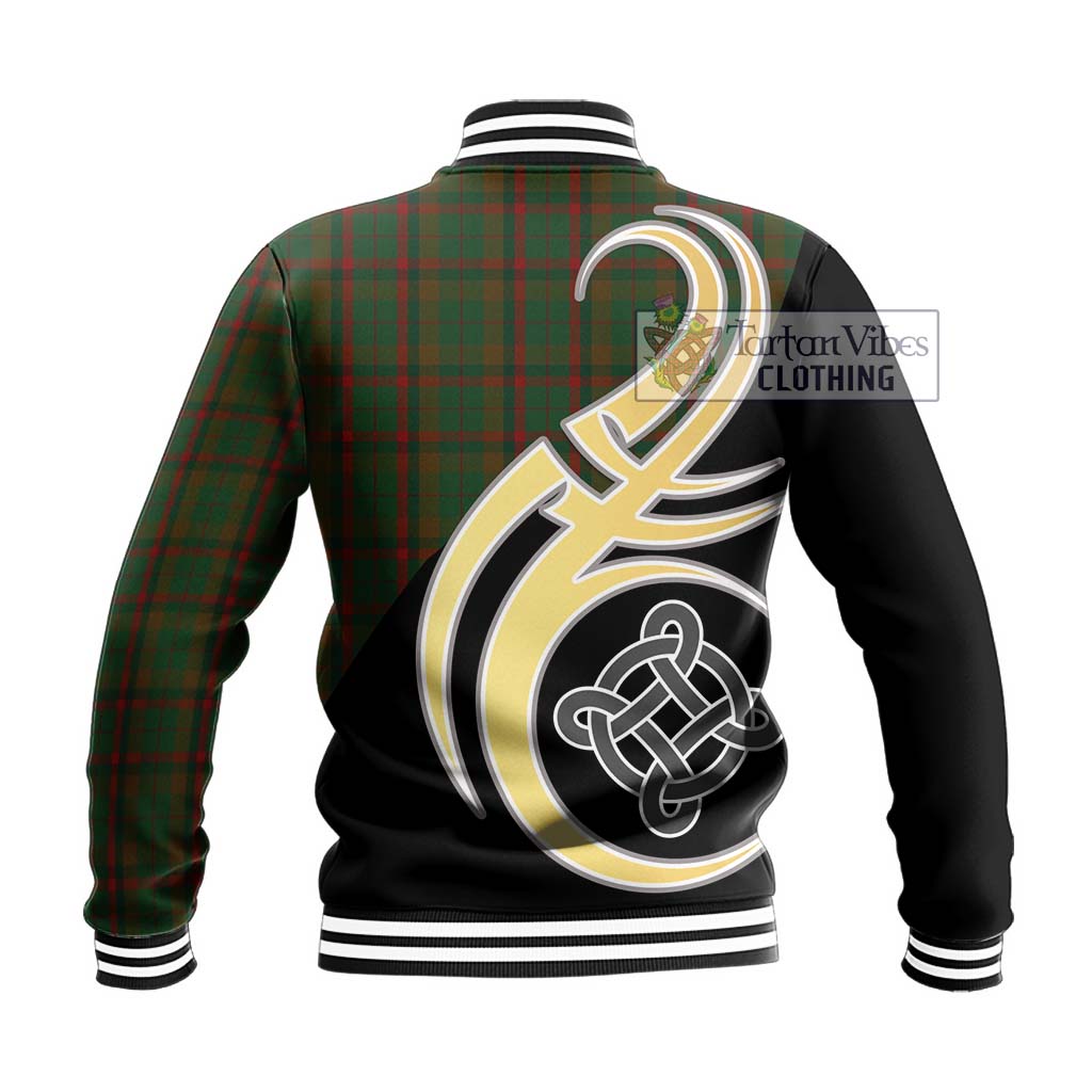 MacCracken Hunting Tartan Baseball Jacket with Family Crest and Celtic Symbol Style - Tartan Vibes Clothing