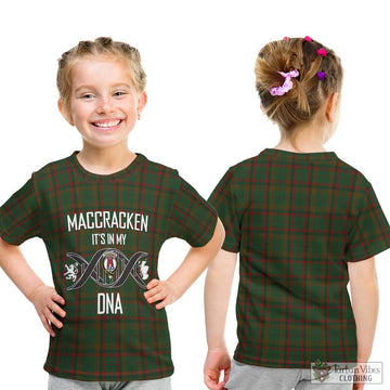 MacCracken Hunting Tartan Kid T-Shirt with Family Crest DNA In Me Style - Tartan Vibes Clothing