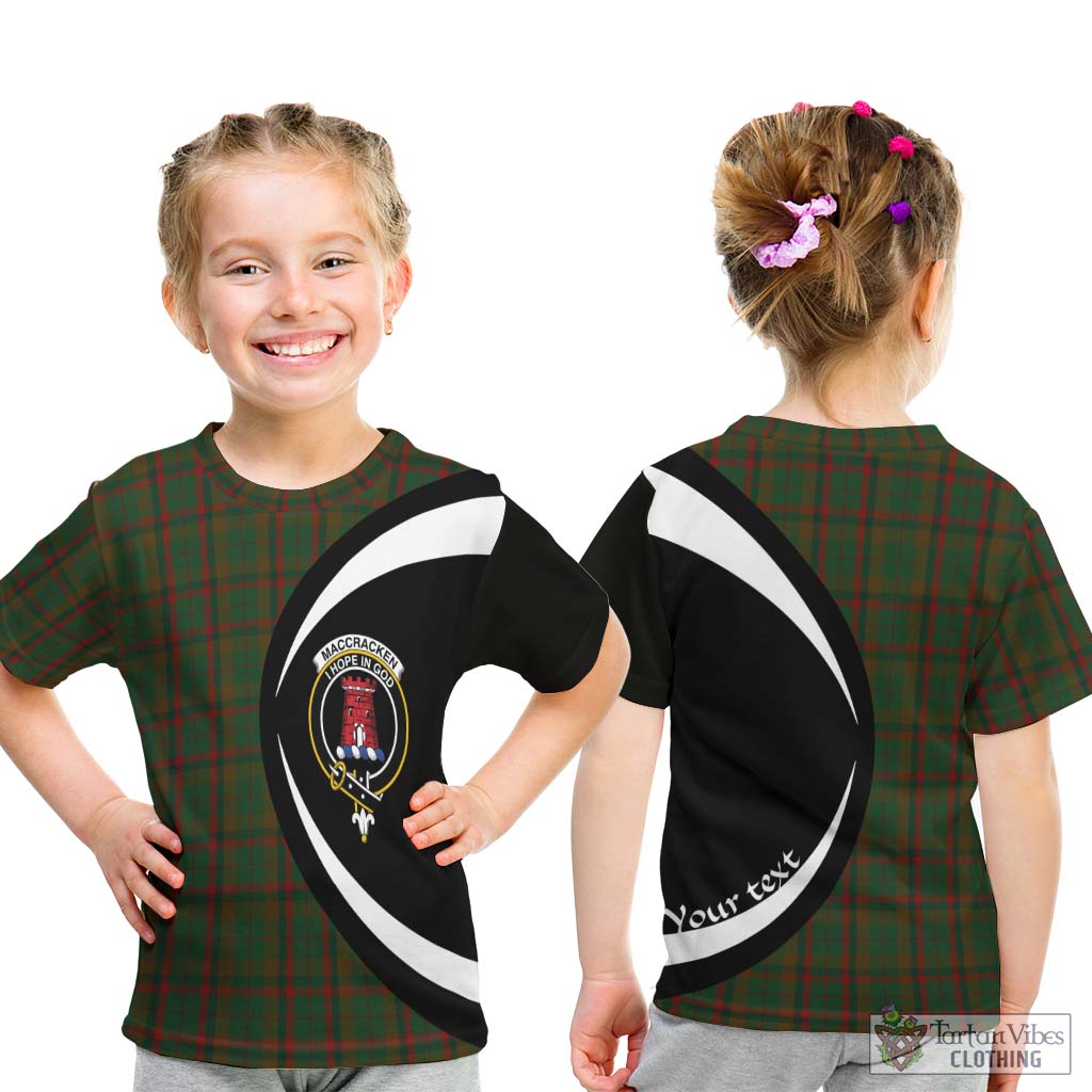 MacCracken Hunting Tartan Kid T-Shirt with Family Crest Circle Style - Tartan Vibes Clothing