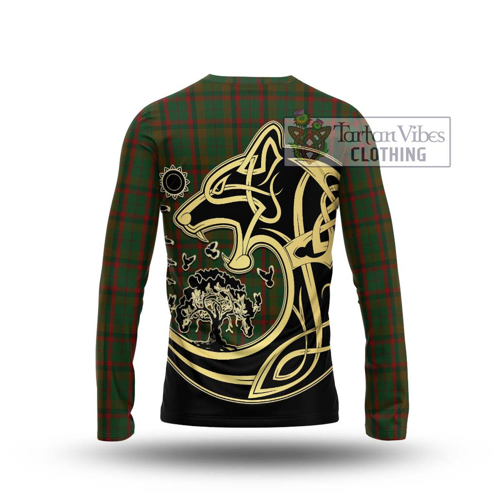 MacCracken Hunting Tartan Long Sleeve T-Shirt with Family Crest Celtic Wolf Style - Tartan Vibes Clothing