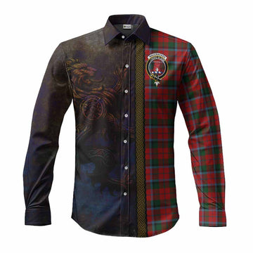 MacCracken (McCracken) Tartan Family Crest Long Sleeve Button Shirt Alba Gu Brath Be Brave Lion Ancient Style Men's Shirt S - Tartan Vibes Clothing