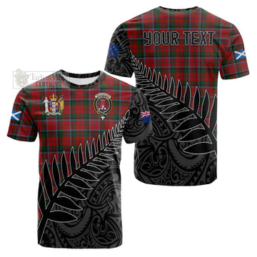 Tartan Vibes Clothing MacCracken (McCracken) Crest Tartan Cotton T-shirt with New Zealand Silver Fern Half Style