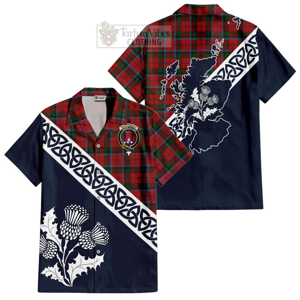 MacCracken (McCracken) Tartan Hawaiian Shirt Featuring Thistle and Scotland Map Kid - Tartan Vibes Clothing