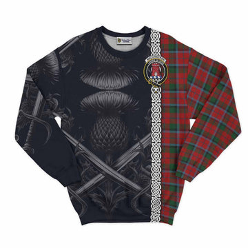 MacCracken (McCracken) Tartan Sweatshirt with Family Crest Cross Sword Thistle Celtic Vibes Unisex - Tartan Vibes Clothing